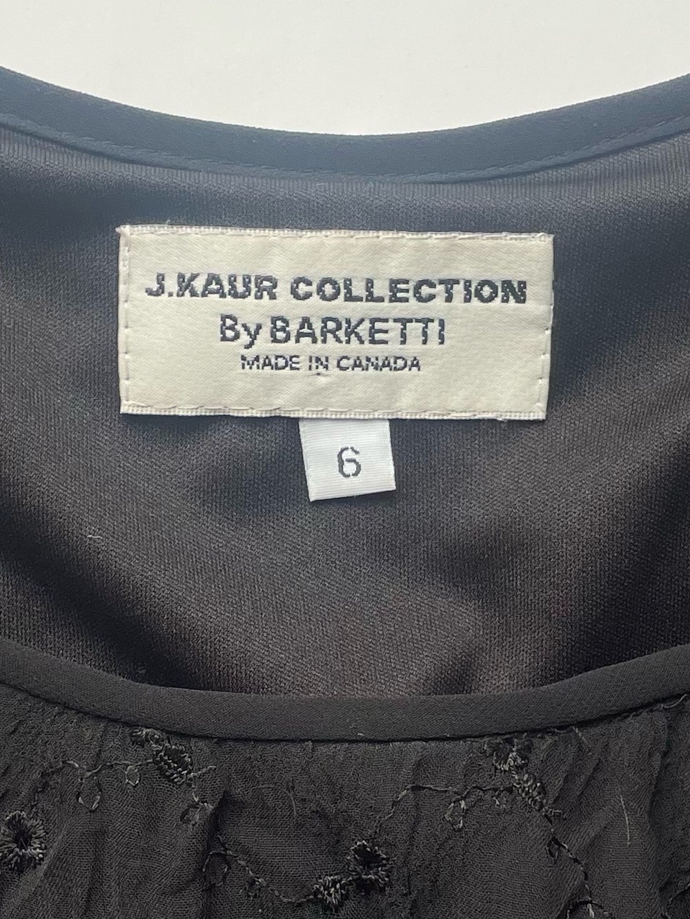 vintage barketti J.Kaur Black Ruffle Hem Evening Dress Sheer Floral Formal Gown - Picture 8 of 10